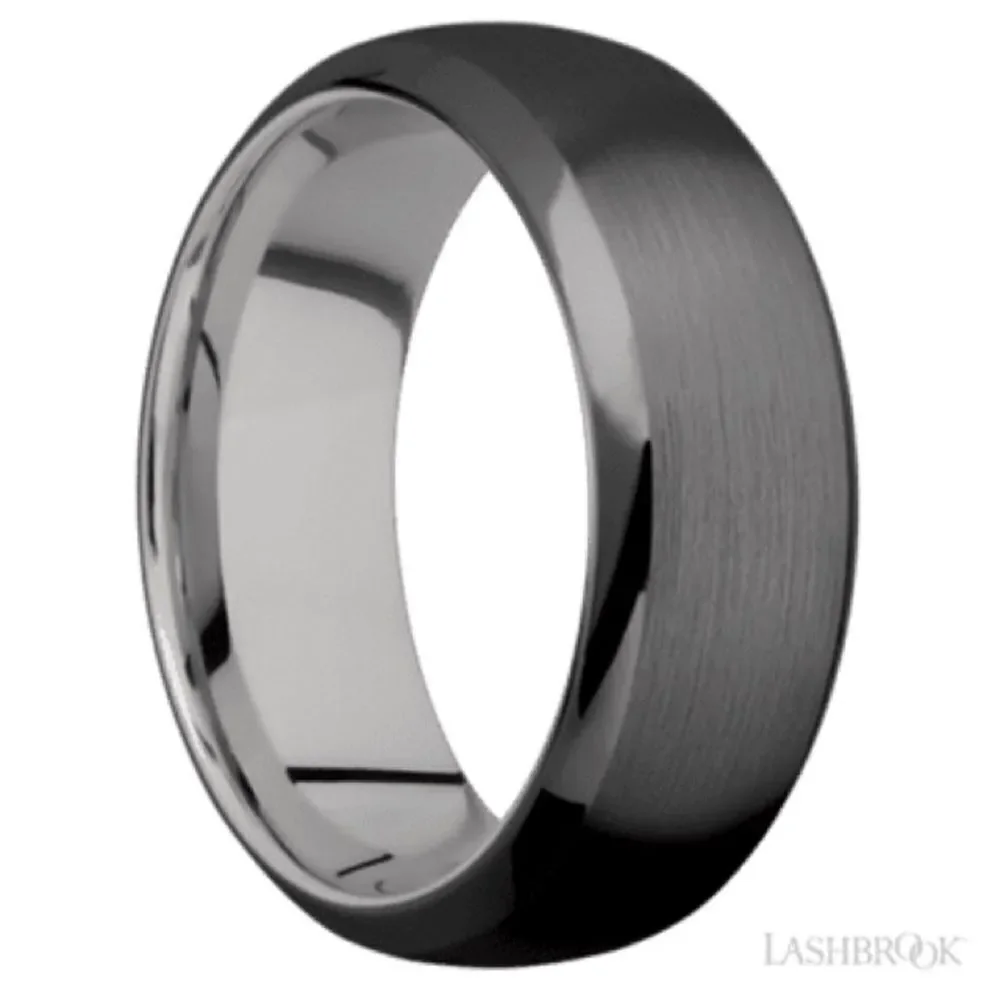 LASHBROOK DESIGNS Titanium Zirconium Wedding Band